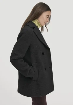 hessnatur Wolljacke Caban Relaxed aus reiner Bio-Schurwolle von anthrazit Best