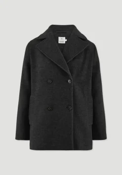 hessnatur Wolljacke Caban Relaxed aus reiner Bio-Schurwolle von anthrazit Best