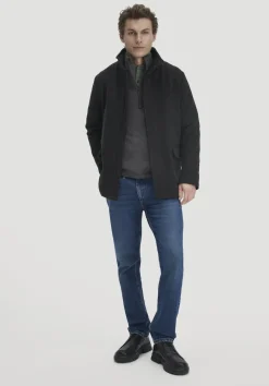 hessnatur Wolljacke Regular aus reiner Schurwolle von anthrazit Outlet