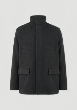 hessnatur Wolljacke Regular aus reiner Schurwolle von anthrazit Outlet