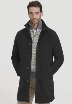 hessnatur Wollmantel Regular aus reiner Bio-Schurwolle von anthrazit Sale