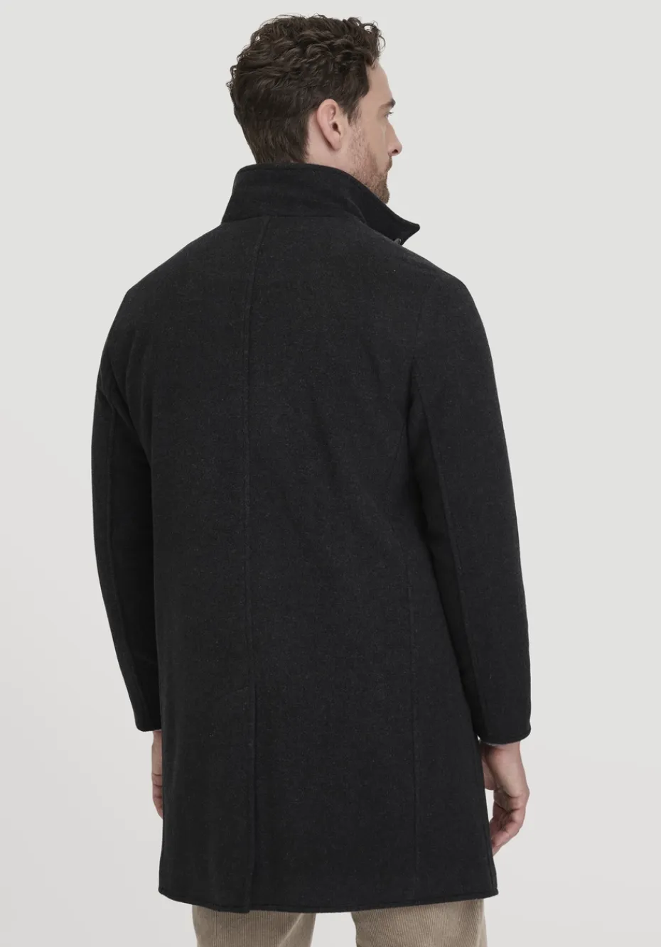 hessnatur Wollmantel Regular aus reiner Bio-Schurwolle von anthrazit Sale