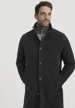 hessnatur Wollmantel Regular aus reiner Bio-Schurwolle von anthrazit Sale