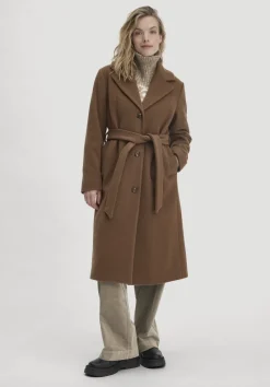 hessnatur Wollmantel Regular aus reiner Bio-Schurwolle von nussbraun Online