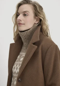 hessnatur Wollmantel Regular aus reiner Bio-Schurwolle von nussbraun Online
