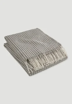 hessnatur Wollmix Waffle Plaid YARA aus Bio-Lambswool mit Bio-Baumwolle von naturgrau Clearance