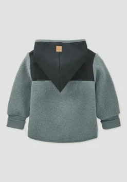 hessnatur Wollwalk Jacke aus Bio-Merinowolle mit Softshell von atlantikblau Sale
