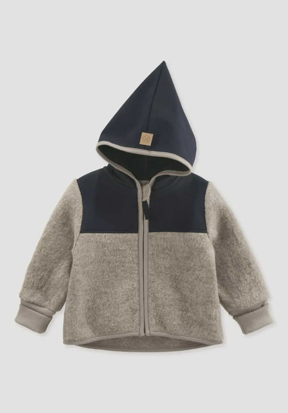 hessnatur Wollwalk Jacke aus Bio-Merinowolle mit Softshell von greige Discount