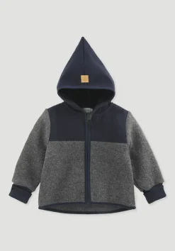 hessnatur Wollwalk Jacke aus Bio-Merinowolle mit Softshell von anthrazit Sale