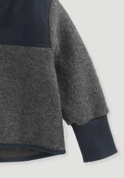 hessnatur Wollwalk Jacke aus Bio-Merinowolle mit Softshell von anthrazit Sale