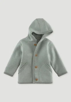 hessnatur Wollwalk Jacke aus reiner Bio-Merinowolle von mattgrün Outlet