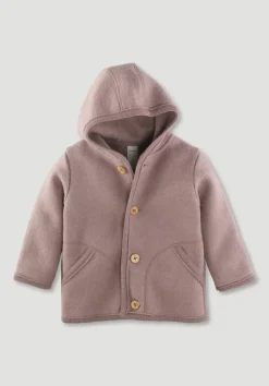 hessnatur Wollwalk Jacke aus reiner Bio-Merinowolle von mauve Hot