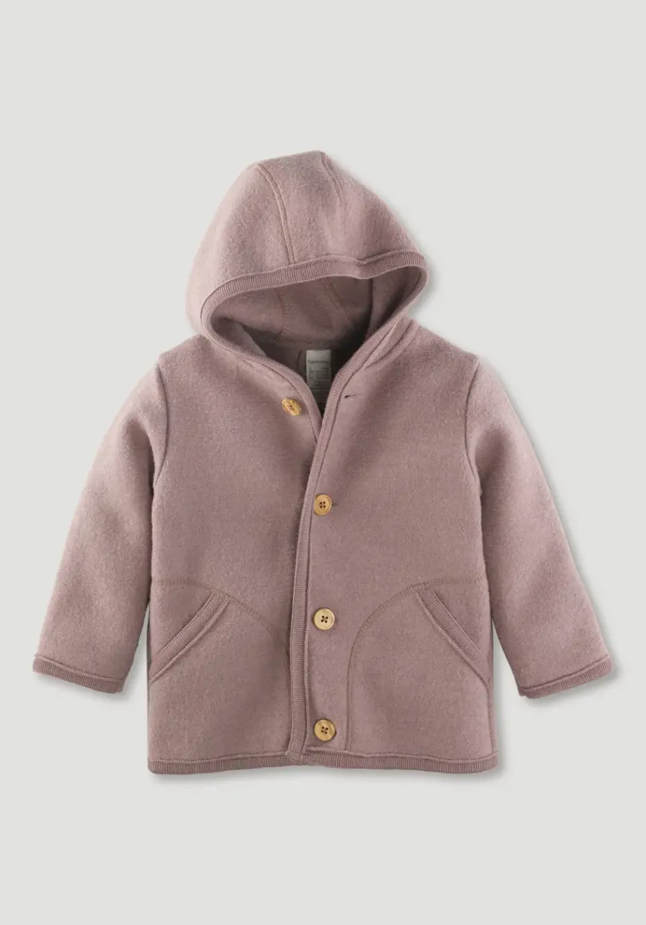 hessnatur Wollwalk Jacke aus reiner Bio-Merinowolle von mauve Hot