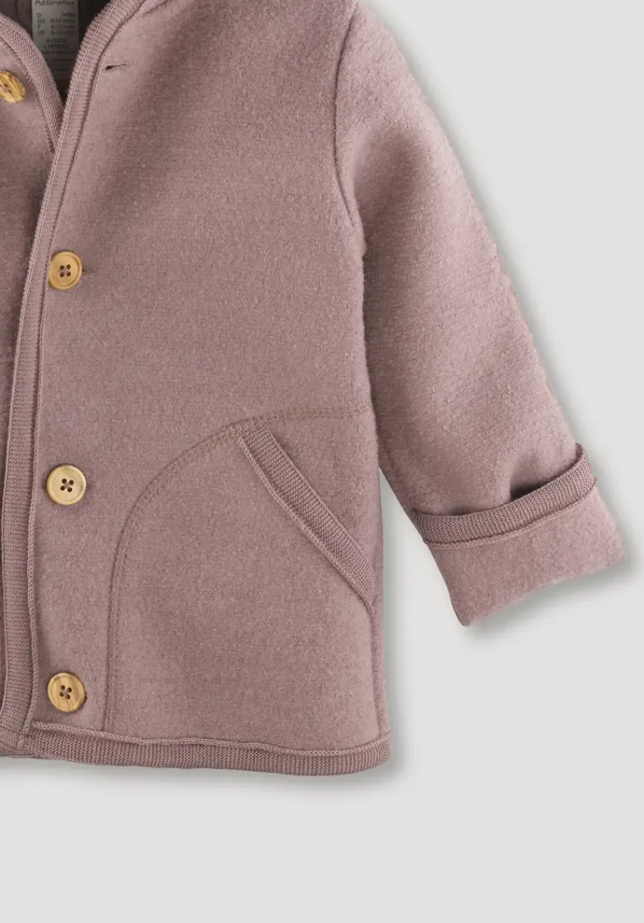 hessnatur Wollwalk Jacke aus reiner Bio-Merinowolle von mauve Hot