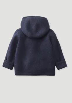 hessnatur Wollwalk Jacke aus reiner Bio-Merinowolle von marine Sale