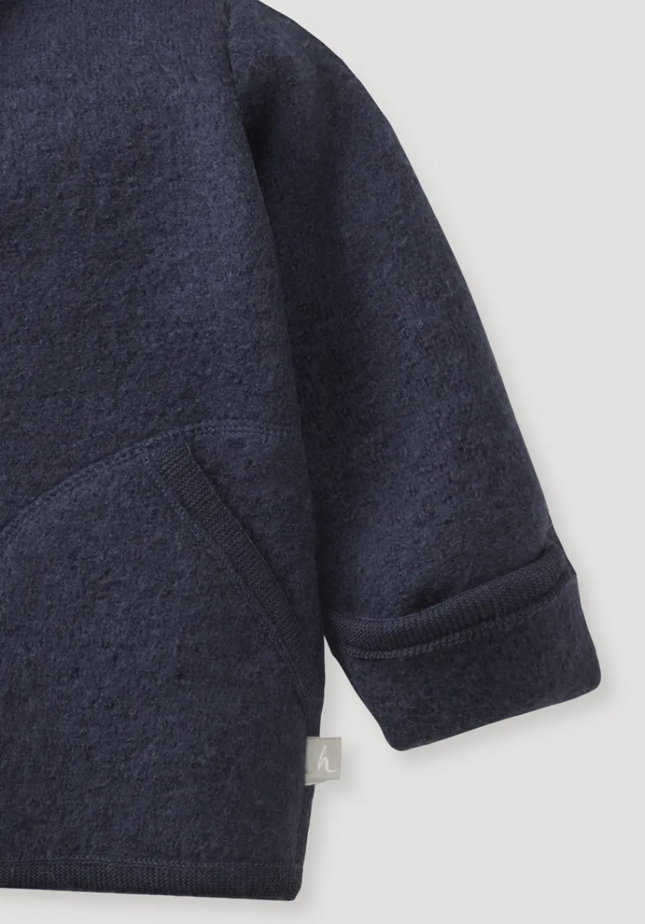 hessnatur Wollwalk Jacke aus reiner Bio-Merinowolle von marine Sale