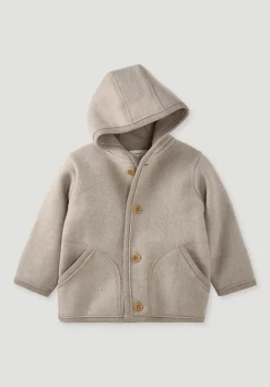 hessnatur Wollwalk Jacke aus reiner Bio-Merinowolle von sand Clearance