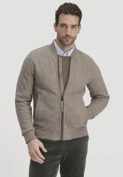 hessnatur Wollwalk Jacke Relaxed aus reiner Bio-Merinowolle von greige Sale