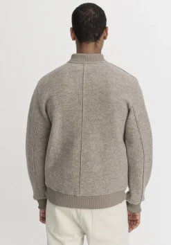 hessnatur Wollwalk Jacke Relaxed aus reiner Bio-Merinowolle von greige Sale