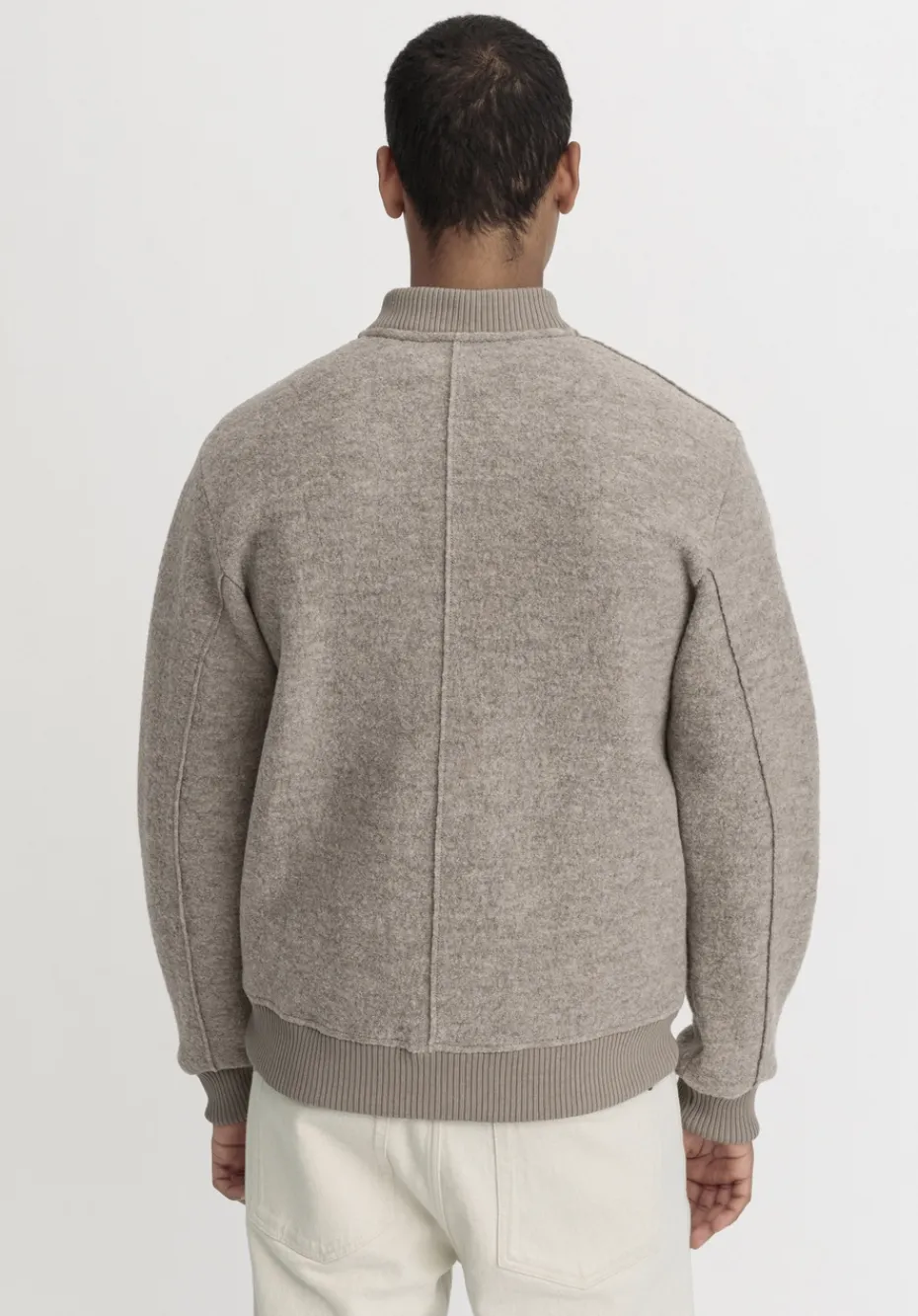 hessnatur Wollwalk Jacke Relaxed aus reiner Bio-Merinowolle von greige Sale
