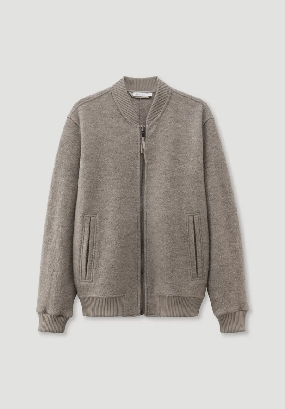 hessnatur Wollwalk Jacke Relaxed aus reiner Bio-Merinowolle von greige Sale