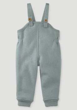 hessnatur Wollwalk Latzhose aus reiner Bio-Merinowolle von mattgrün Hot