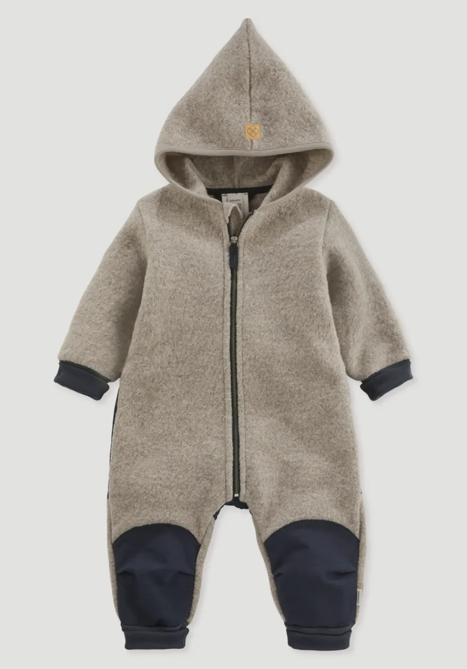 hessnatur Wollwalk Overall aus Bio-Merinowolle mit Softshell von greige Clearance