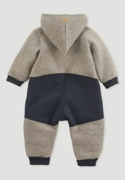 hessnatur Wollwalk Overall aus Bio-Merinowolle mit Softshell von greige Clearance