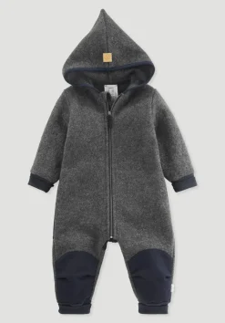hessnatur Wollwalk Overall aus Bio-Merinowolle mit Softshell von anthrazit Best