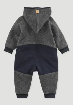 hessnatur Wollwalk Overall aus Bio-Merinowolle mit Softshell von anthrazit Best