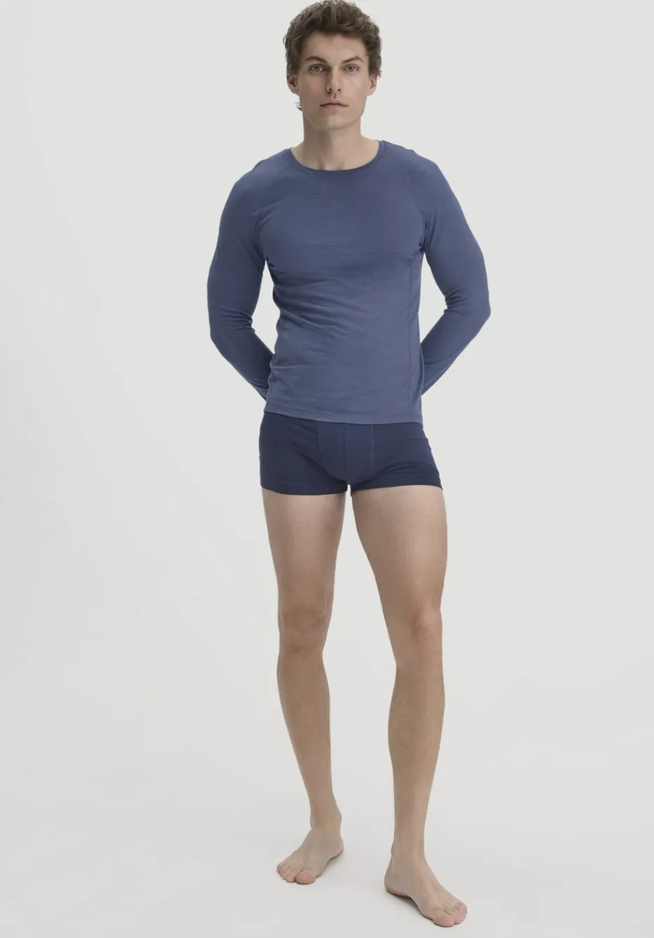 hessnatur Wool-Silk Longsleeve aus Bio-Merinowolle mit Seide von indigo blau Hot
