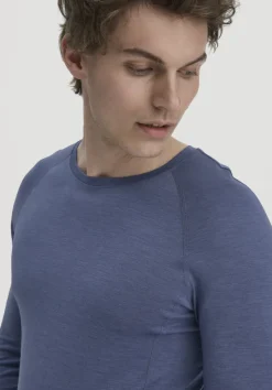 hessnatur Wool-Silk Longsleeve aus Bio-Merinowolle mit Seide von indigo blau Hot