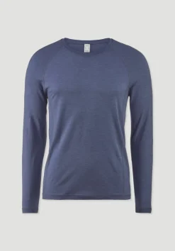 hessnatur Wool-Silk Longsleeve aus Bio-Merinowolle mit Seide von indigo blau Hot