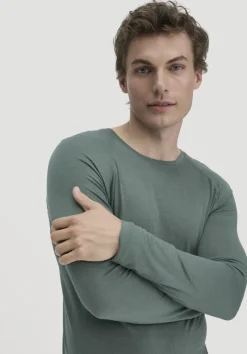 hessnatur Wool-Silk Longsleeve aus Bio-Merinowolle mit Seide von fichtengrün Hot