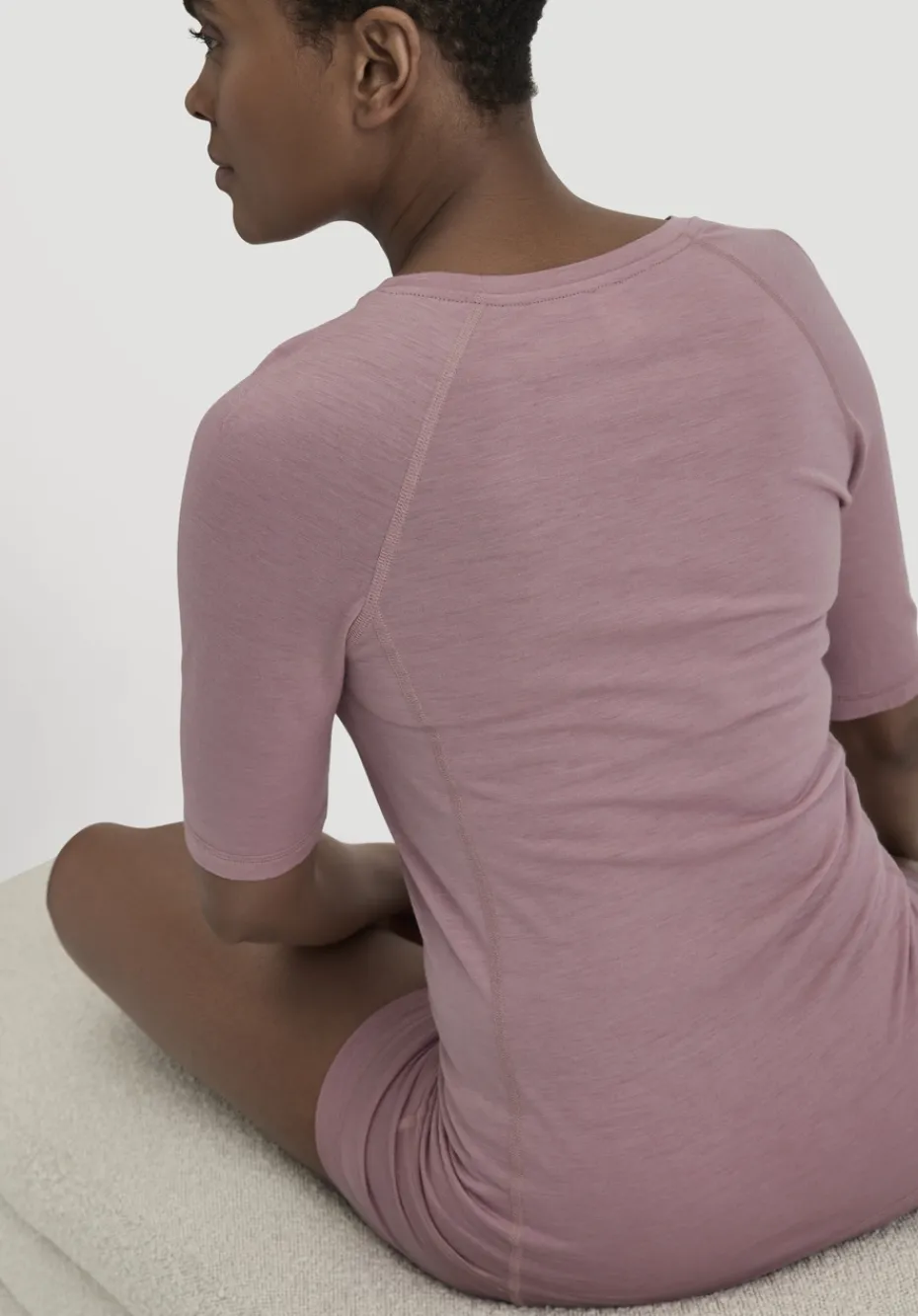 hessnatur Wool-Silk T-Shirt aus Bio-Merinowolle mit Seide von altrosa Hot